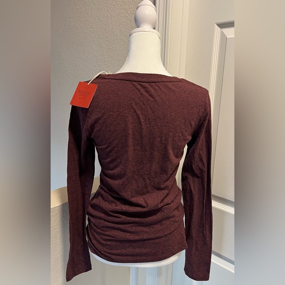 NWT! Mossimo supply Co., S, women’s long sleeve burgundy Flora - Picture 2 of 2